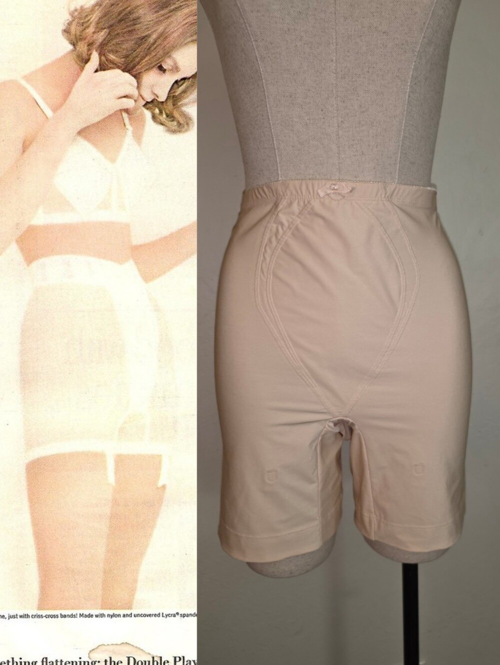 Vintage Warners 1960s 1970s Nude Girdle Shapewear Shorts